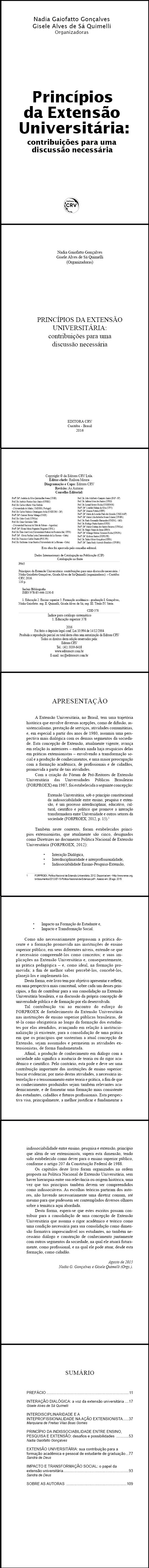 PRINCÍPIOS DA EXTENSÃO UNIVERSITÁRIA:<br>contribuições para uma discussão necessária